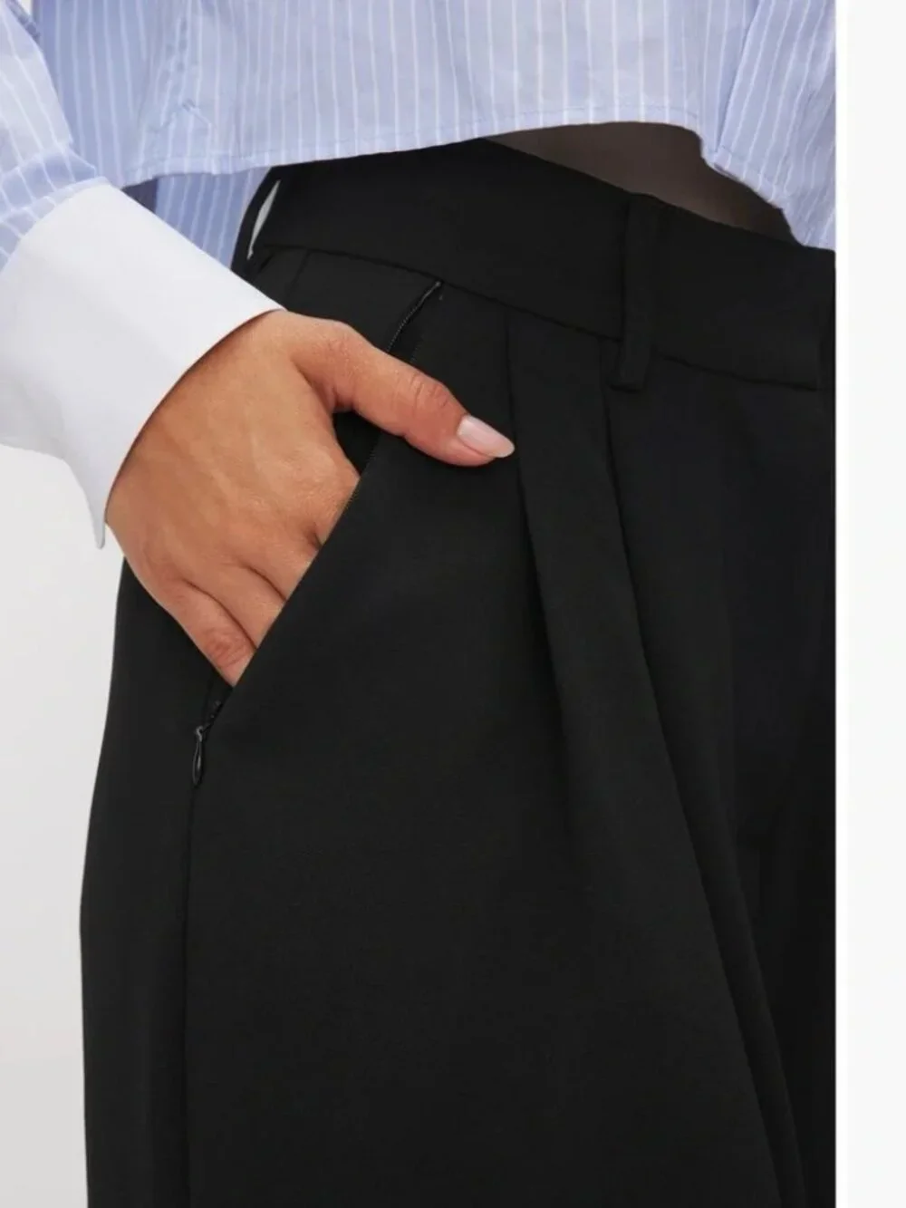 Good American Luxe Suiting Wide Leg Trousers Size 16